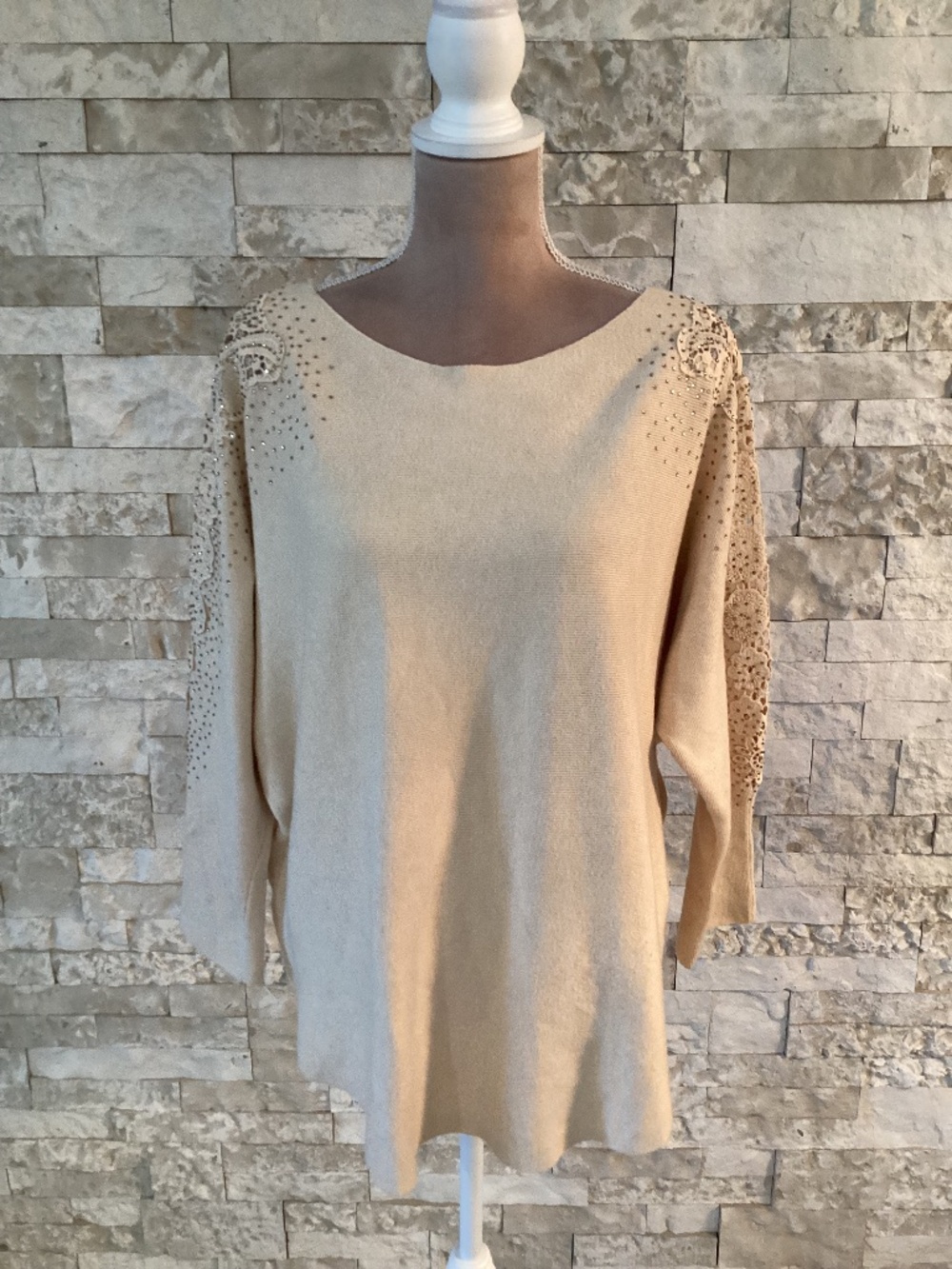 Siren Lily Embellished Dolman Sleeve Sweater
